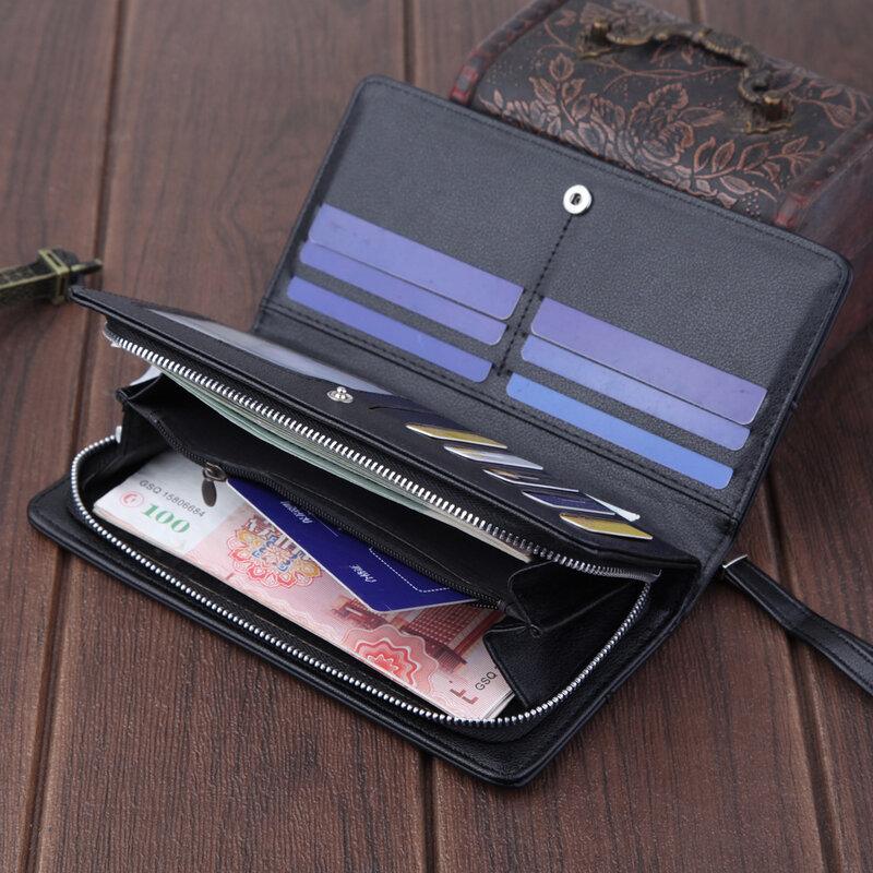 JIFANPAUL 2020 nowy męski długi portfel retro kopertówka skórzany portfel męski multi-card pozycja portfel męski sprzęgło