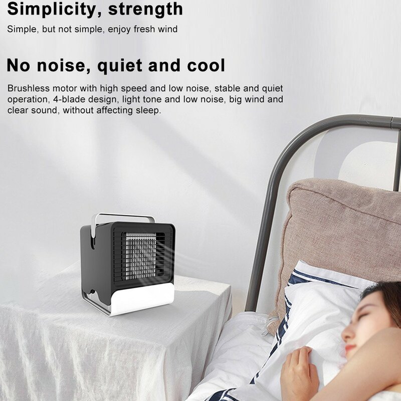 Acondicionador de aire portátil Mini ventilador enfriador de aire Multi-función espacio Personal enfriador de aire evaporativo escritorio Usb abanico extraíble