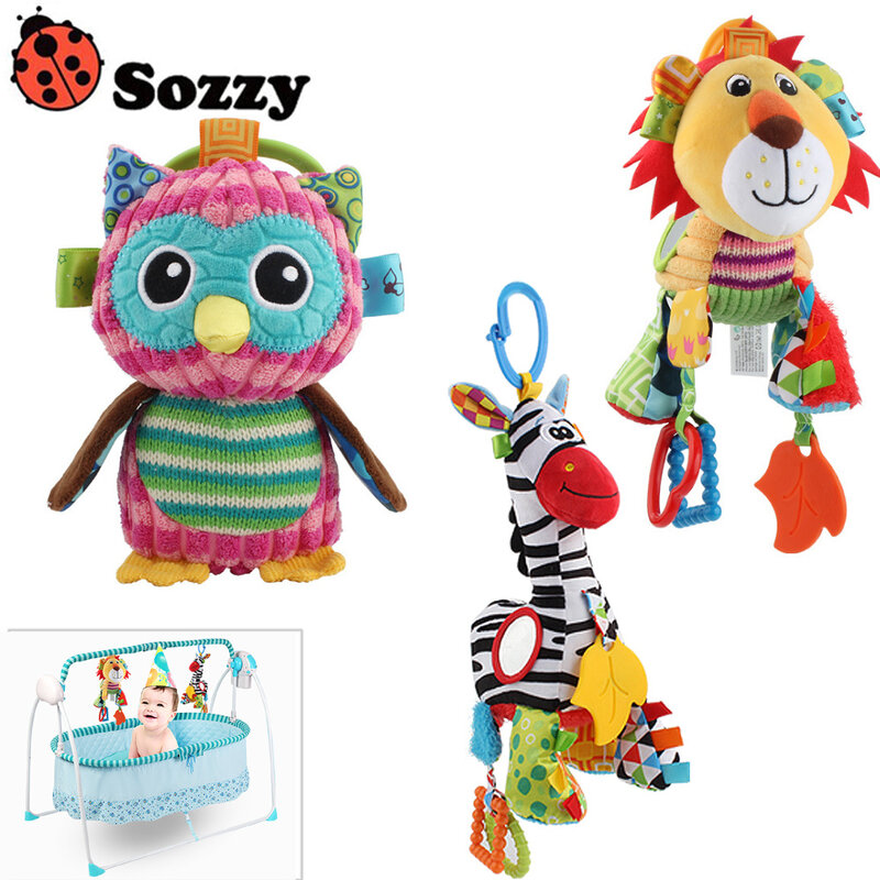 Sozzy – hochet en forme d'éléphant pour bébé, jouet en peluche souple, Animal, anneau de dentition, poupée éducative