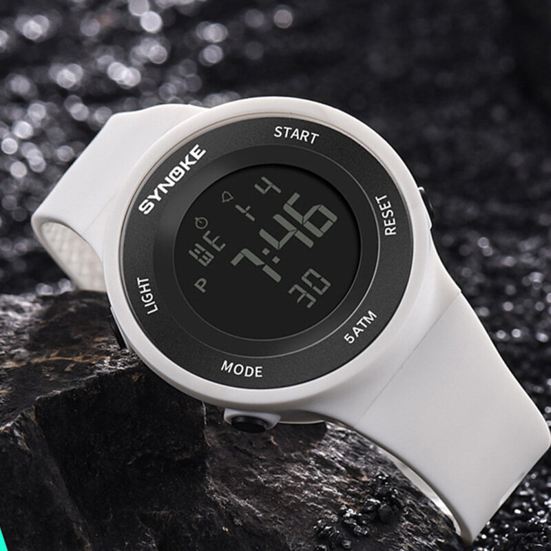 SYNOKE 9199 cyfrowe zegarki męskie luksusowe marki ultra-cienki LED elektroniczny zegarek na rękę kobiety wodoodporny zegarek sportowy mężczyźni zegar + pasek