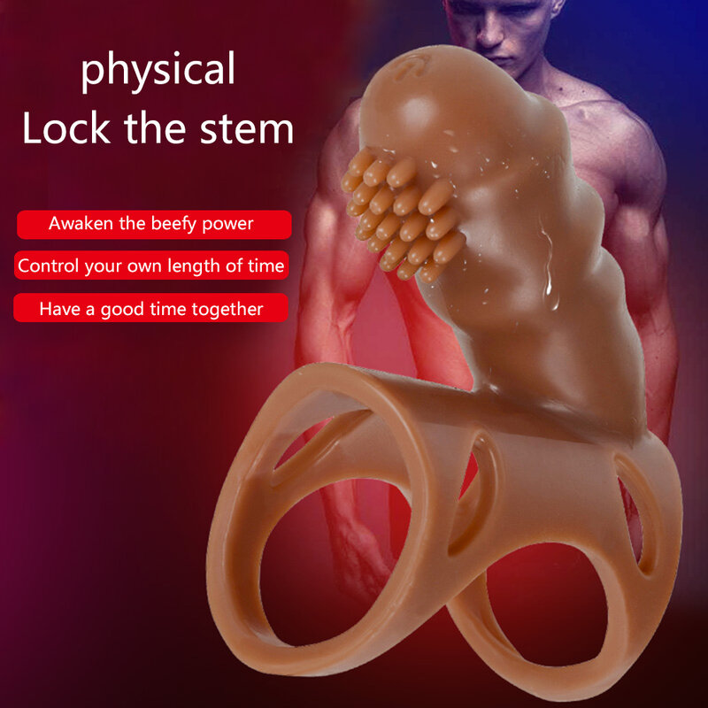 Anneau de pénis vibrant à simple fréquence pour hommes, stimulateur clitoridien, Double anneau masculin, gode Strapon, jouets sexuels
