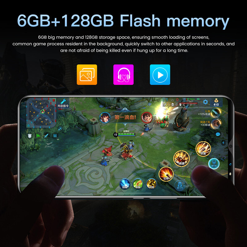 Сотовый телефон Xiomi Radmi Примечание 10 для приставки Android Smart Phone 6 ГБ Оперативная память 128 Гб Встроенная память телефона 4800 мА/ч, Батарея 6,1 дюйм...