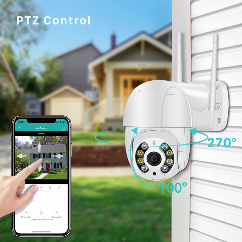 5MP PTZ IP Kamera Wifi Outdoor AI Menschlichen Erkennung Audio 1080P Drahtlose Sicherheit CCTV Kamera P2P RTSP 4X Digital zoom Wifi Kamera