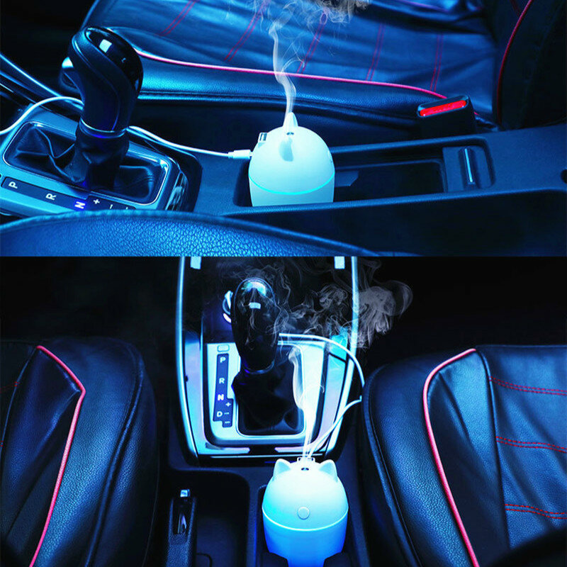 Umidificatore d'aria Aroma diffusore di olio essenziale 220ML con spina USB Mini a casa Spa auto nebbia Spray aromaterapia cartoni animati umidificatore