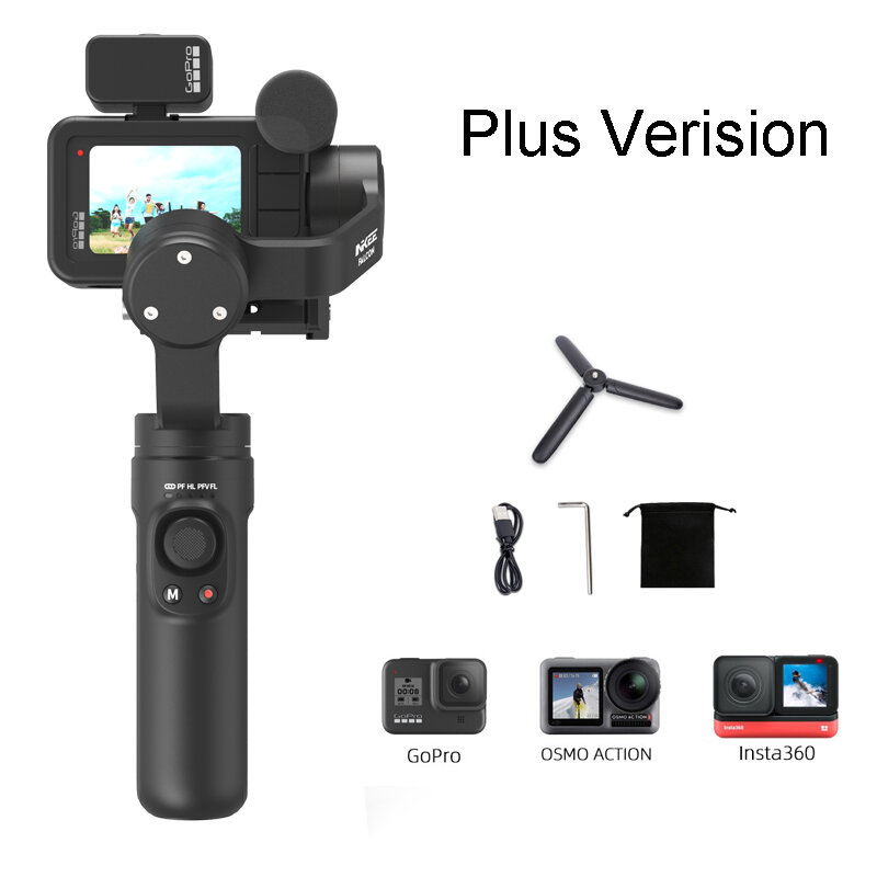 INKEE FALCON Plus Handheld 3-Axis Action Camera Gimbal Stabilizer Anti-Shake Wireless Control for GoPro Cameras/ OSMO Insta360