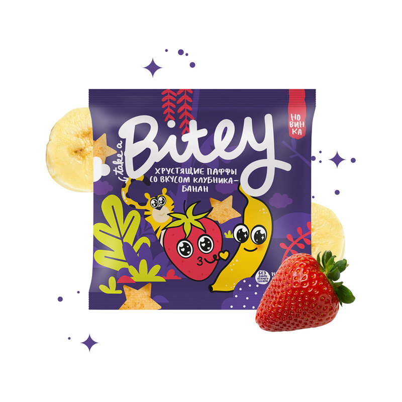 เด็กพัฟ-ชิปBitey "Strawberry-กล้วย" 12 PCs/20G