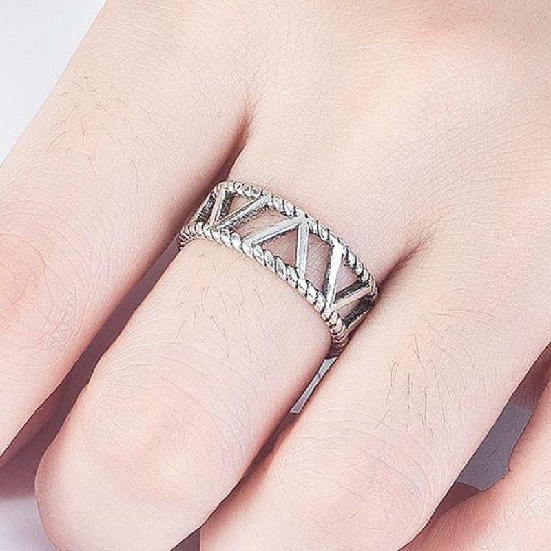 Novo casal triângulo anéis do vintage antigo banhado a prata anéis para mulheres jóias masculinas thai prata chapeado anel jóias anel anel anel anel anel anel anel anel anel anel anel