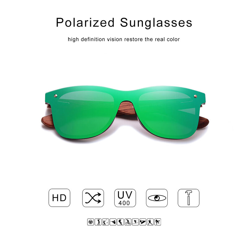 Gxp Retro Fashion Stijl Natuurlijke Houten Frame Zonnebril Spiegel Brillen 100% Gepolariseerde Lens UV400 Mannen Vrouwelijke Rijden Zonnebril