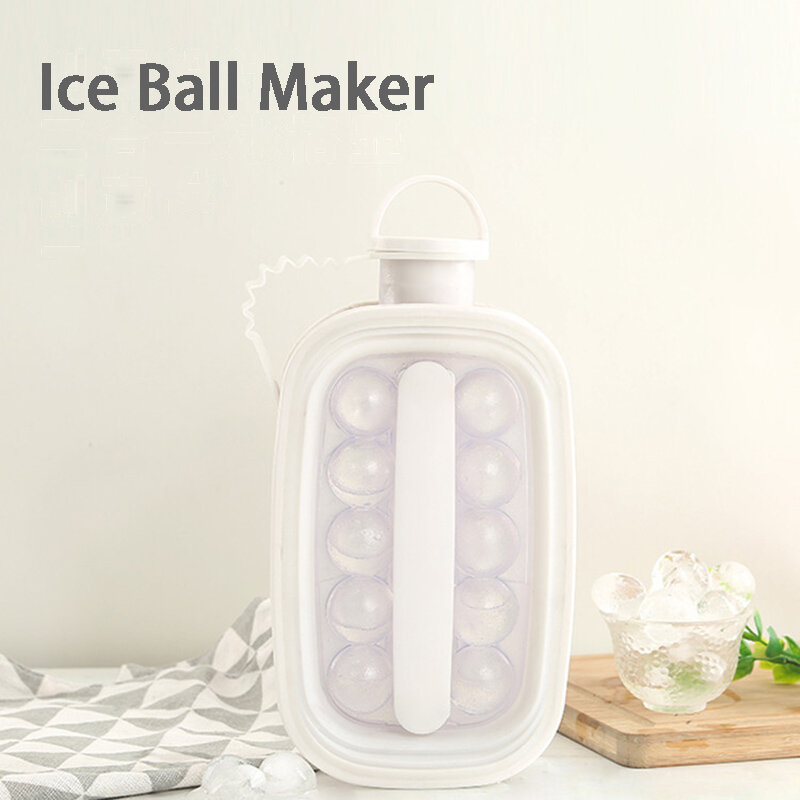 Przyrząd do robienia kulek z lodu czajnik przenośny kreatywny DIY Ice Cubic Cube okrągła taca Mold pojemnik butelka koktajle chłodzenie Iced Kitchen Tool