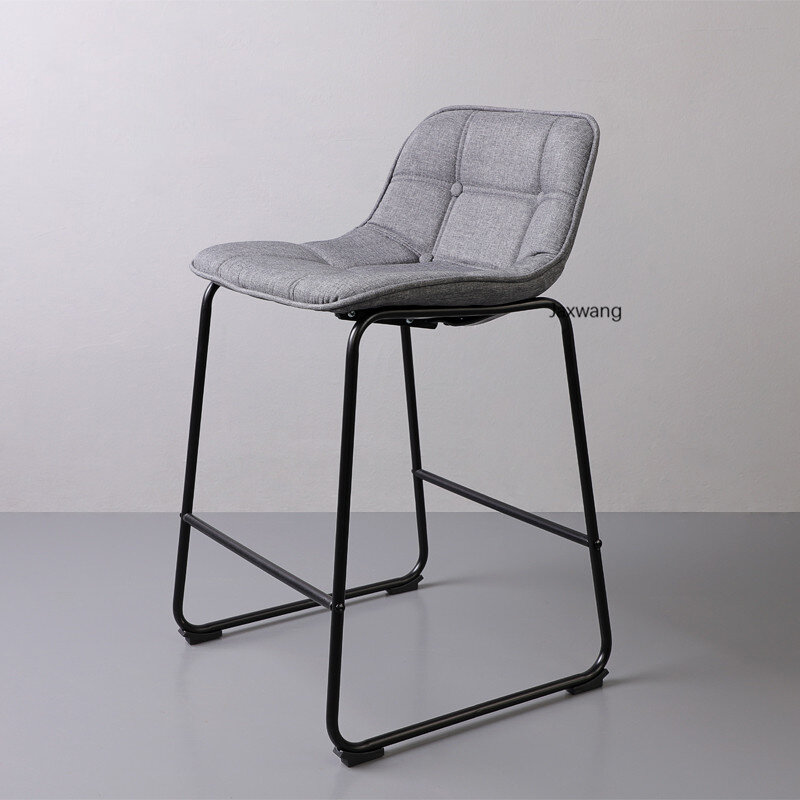 Nordic krzesło barowe s tkaniny recepcji krzesło barowe krzesło Sofa klasy gąbka tłoczone Craft wygodne przednie krzesło biurowe podwyższone krzesło barowe
