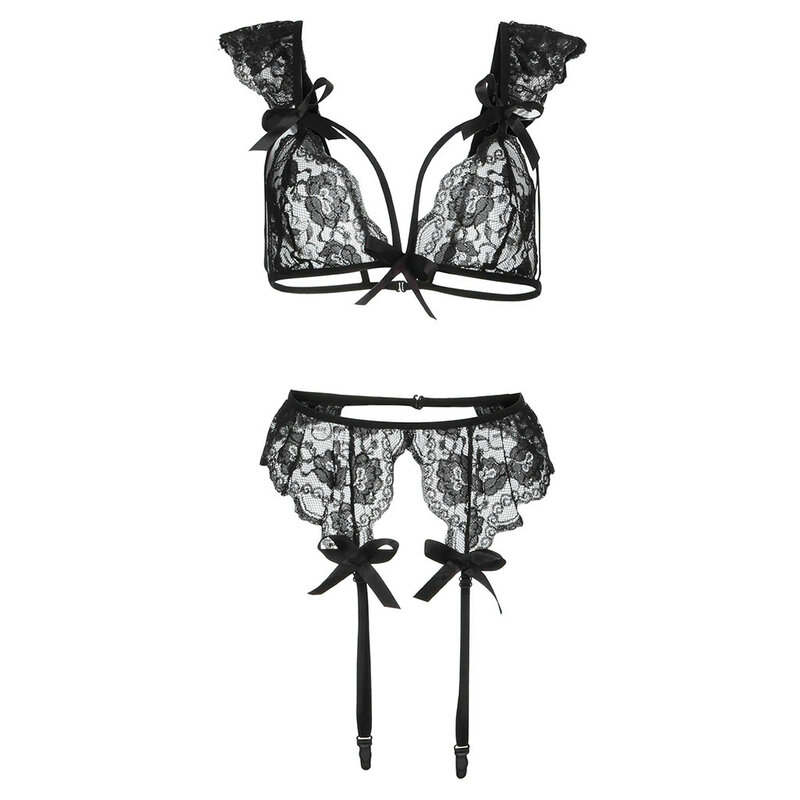 刺繍セクシーな女性ランジェリーブラジャーの視点下着包帯ブリーフガーターセットエロポルノ誘惑mujerパジャマ