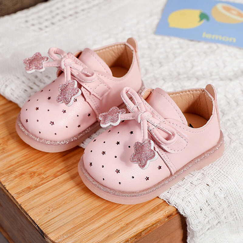 Bebê crianças sapatos primavera outono meninas da criança infantil sapatos de couro plana único fundo macio princesa tênis chaussure bebe