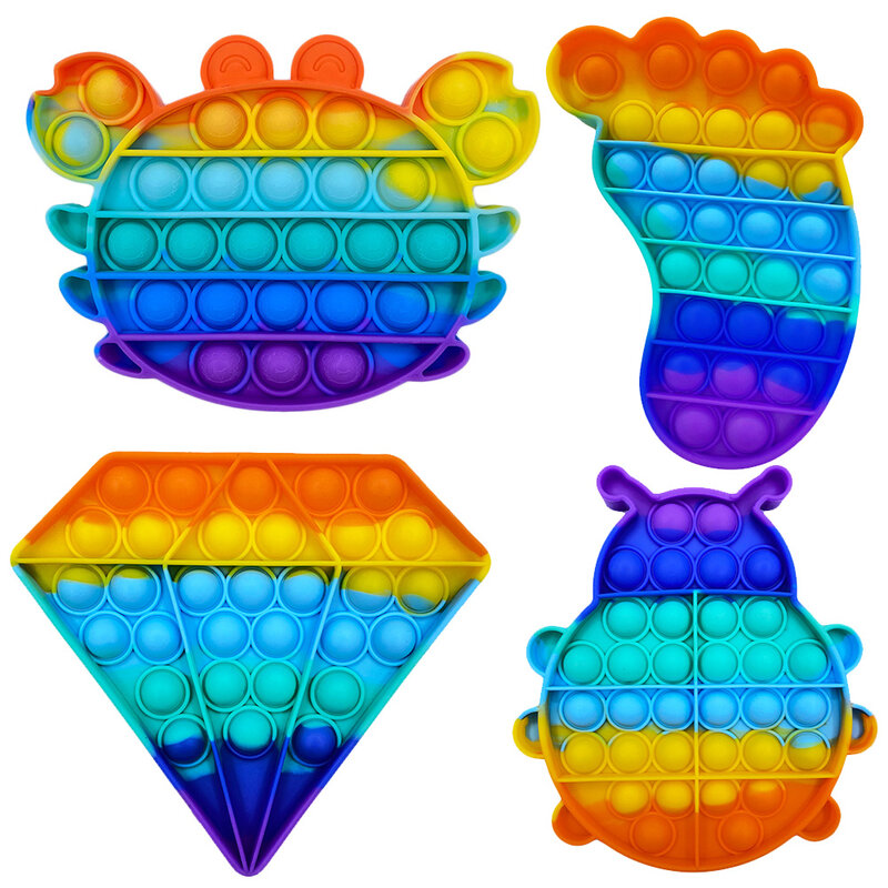 Fidget Reliver giocattoli Antistress arcobaleno Push Bubble giocattoli Antistress giocattolo sensoriale per alleviare l'autismo spedizione gratuita