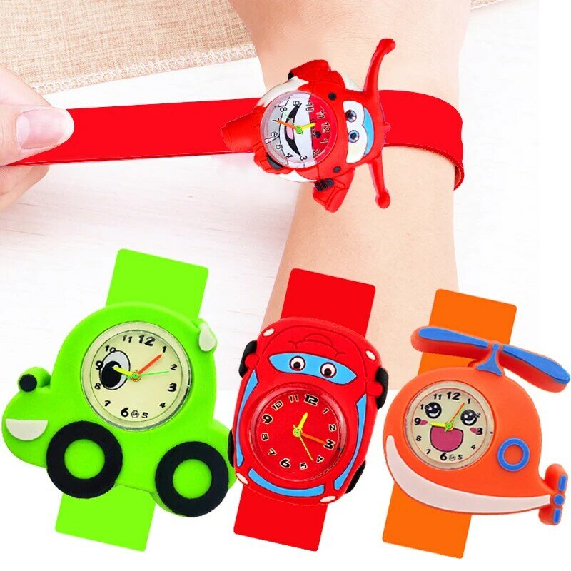 Cartoon Car Children Watch for Boy Baby Toy 3D Aircraft Watch Child Kids Watches regalo di compleanno di natale orologio Reloj Infantil