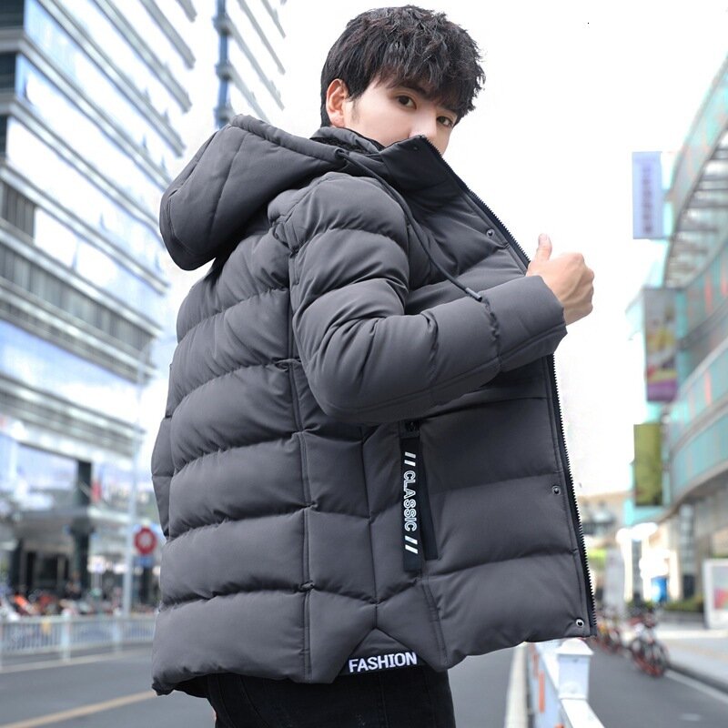 Jaqueta masculina de algodão acolchoada, casaco solto, roupas de inverno da moda para jovens, acolchoada para o inverno 2019