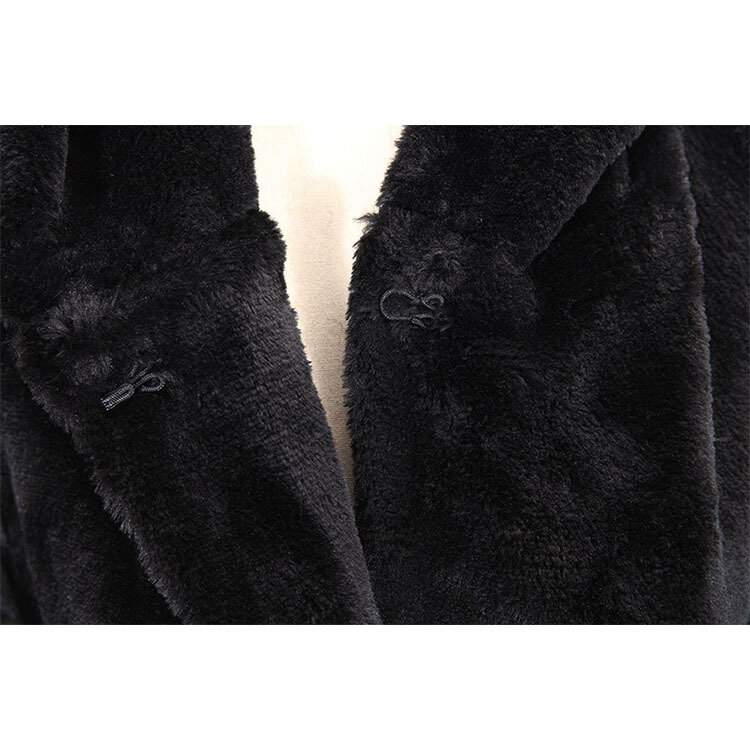 冬の女性の高品質フェイクラビットファーコート高級ロングの毛皮のオーバーコート厚く暖かいプラスサイズ女性ぬいぐるみコート