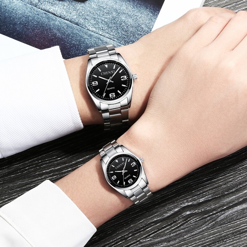 Top marka CHENXI luksusowy zegarek dla pary mężczyźni kobiety Valentine zegar zegarki dla par wodoodporny zegarek na rękę Reloj Mujer Hombre miłość