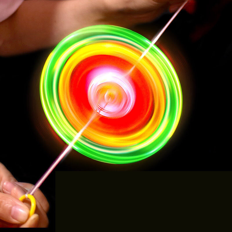 1Pc Flash Pull Line Led Flywheel Hot Fire Wheel Glow Flywheel Whistle Decompression Toyscreative Classic Toys for Children Gift