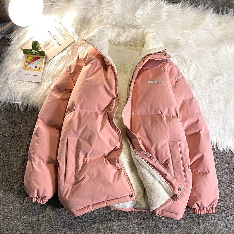 겨울 파커 스 여성 2021 패션 솔리드 느슨한 두꺼운 따뜻한 재킷 코트 스탠드 칼라 여성 다운 아웃웨어 Chaquetas Parkas Mujer