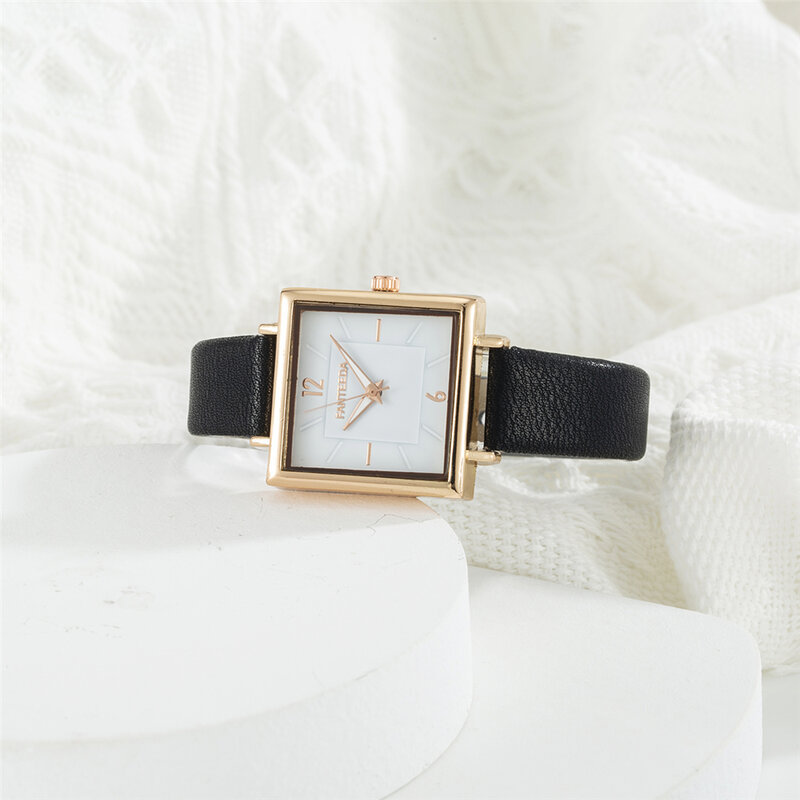 Einfache Quadratische Uhren Frauen Mode Lässig Vintage Leder Weibliche Quarz Uhr Retro Damen Armbanduhren Zegarek Damski Geschenk