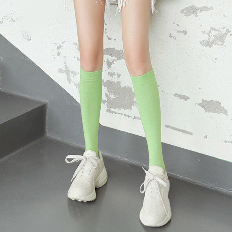 Solid Color Winter Calf Length Breathable Elastic Casual Knee Highs Knee Socks Calf Socks Soft Knee-high Stockings Stockings