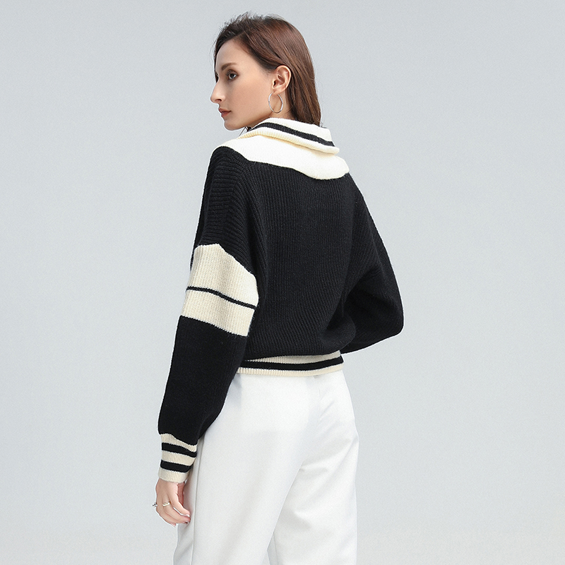 TWOTWINSTYLE – pull rayé à manches longues et col en V pour femme, tricot coréen, nouvelle collection automne 2020