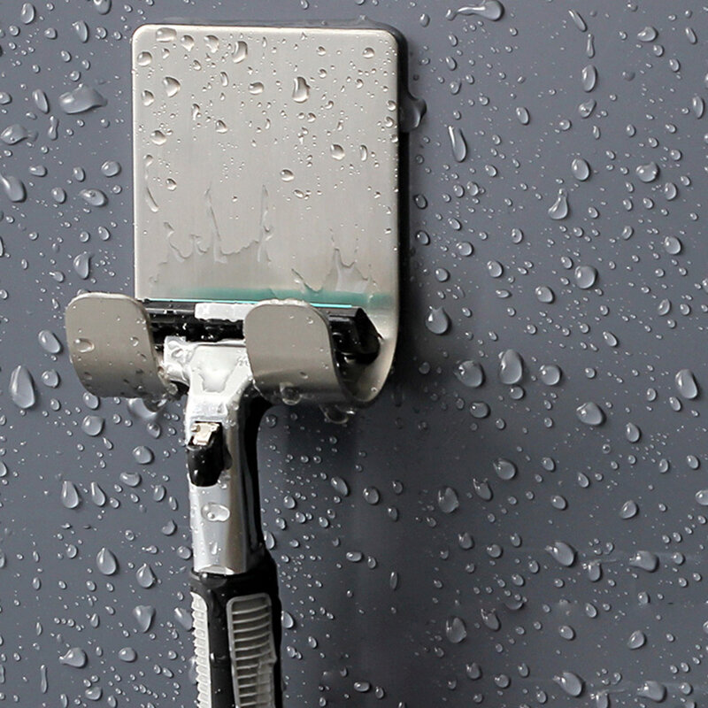 Aço inoxidável suporte de lâmina para shaver titular prateleira do banheiro suporte de navalha de parede adesivo de armazenamento gancho de cozinha rack