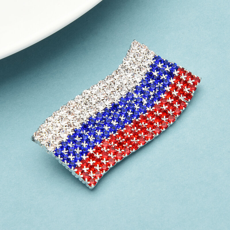 Wuli & baby-broches de bandera nacional de diamantes de imitación para hombre y mujer, 2 modelos, broche de oficina informal, regalos