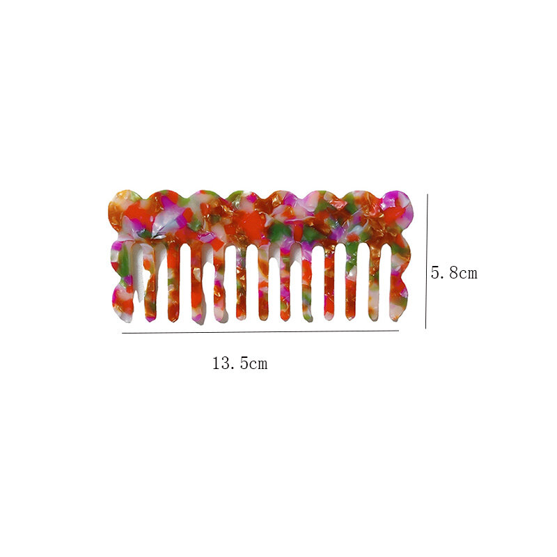 Korean Design Acetate Hair Combs Colorful Wavy Hairdressing Comb Hair Brush For Women Girls Fashion Retro Hair Styling Tools
