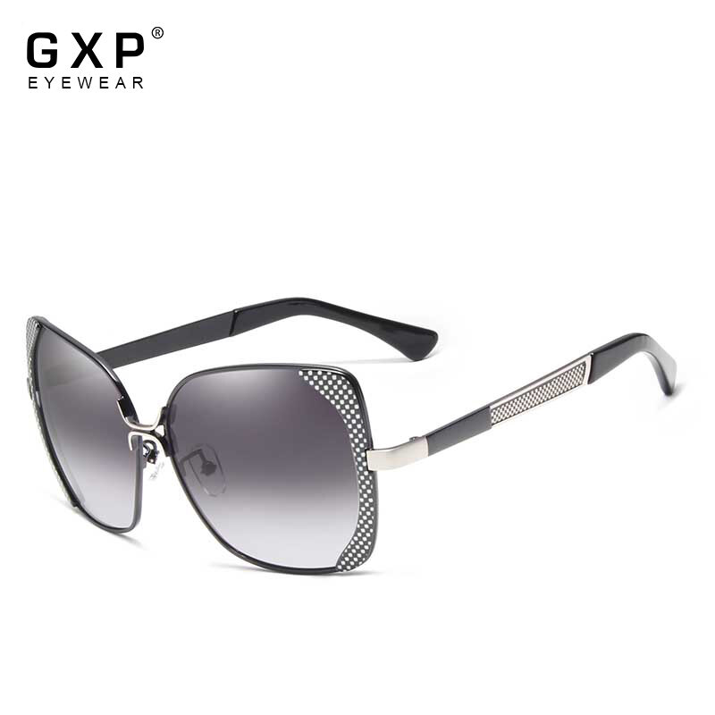 Óculos de sol feminino gxp, design de marca de luxo, polarizado, gradiente, borboleta, vintage, de grandes dimensões