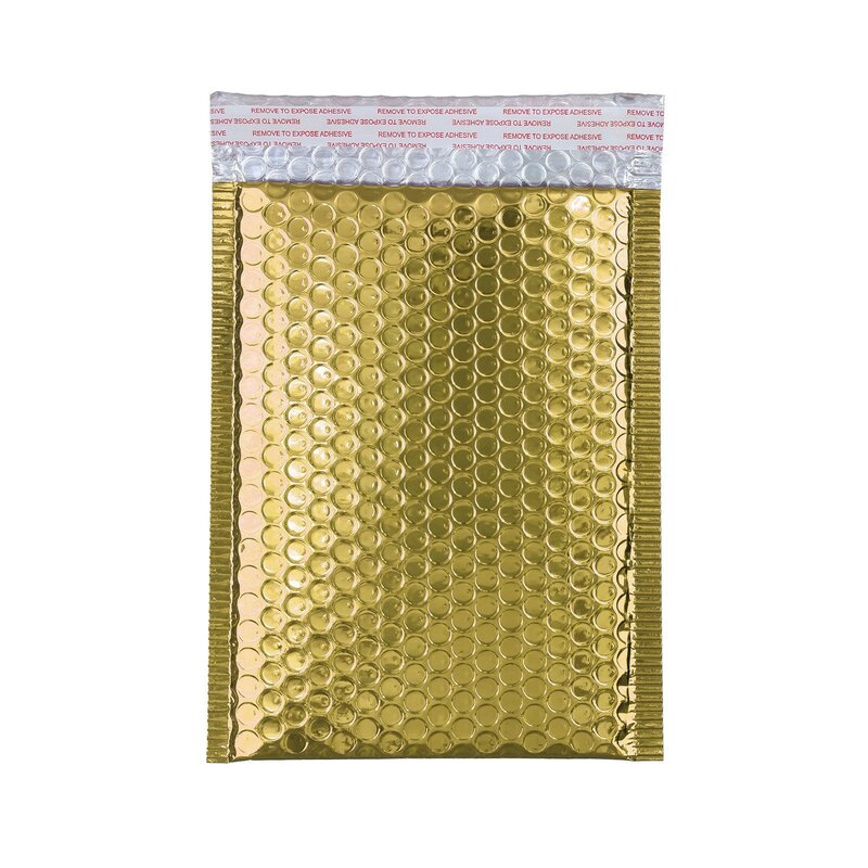 50PCS Gold farbe Blase Werbungen Aufgefüllte Umschläge Ausgekleidet Poly Mailer Selbst Dichtung aluminizer Verpackung Verschiffen Gepolsterte Umschläge