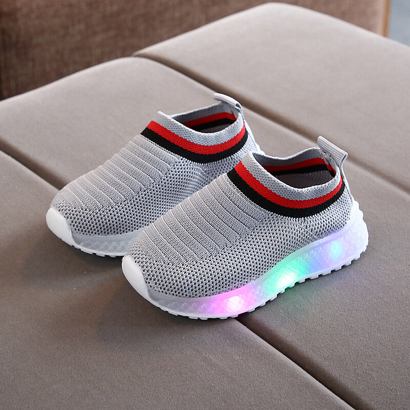 Size 21-30 Children Soft Bottom Running Sports Shoes Boys Led Light Up Shoes Children Luminous Sneakers Girls Casual Sneakers