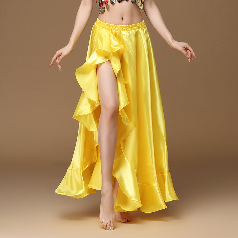 Falda larga de satén para danza del vientre, falda de satén para mujer, Sexy, Oriental, profesional, novedad de 2020
