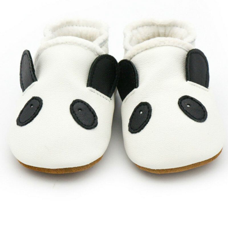 Chaussures d'hiver souples pour bébés garçons et filles, chaussures de premiers pas en cuir véritable pour nouveau-né, semelle souple, faites à la main