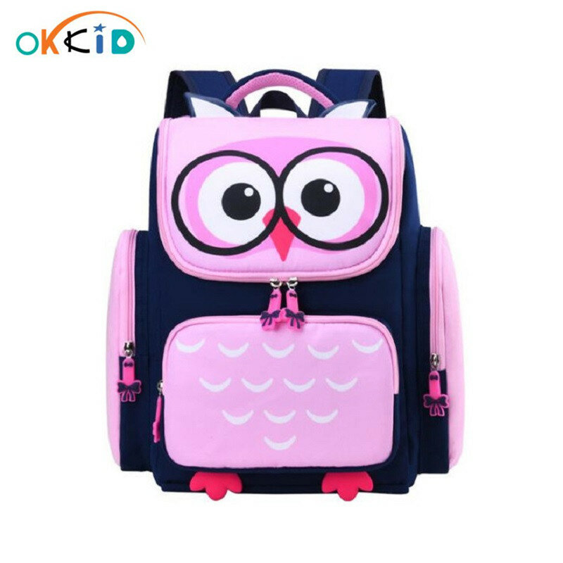 Детские школьные ранцы OKKID для девочек, милый водонепроницаемый рюкзак с животными, школьный ранец для детей, розовая сумка для книг, рюкзак ...