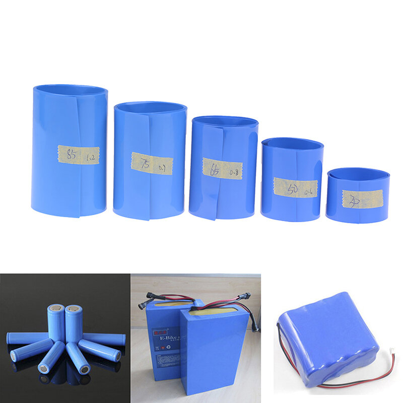 accesorios para tubos cubierta de revestimiento de iones de litio película retráctil de PVC Tubo termorretráctil para batería de litio 130 30mm-18650mm 
