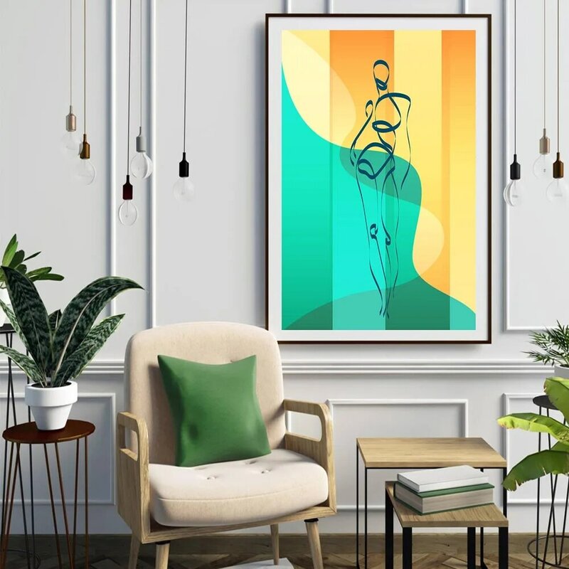 Nordic figure oil painting goddess minimalist abstract art canvas painting living room corridor office home decoration mural