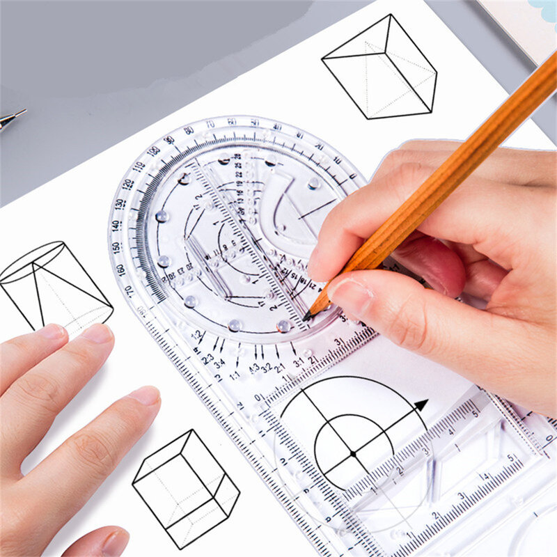 2021 novo modelo de desenho rotativo multifunções régua geométrica de medição de desenho de ensino régua de desenho para estudantes