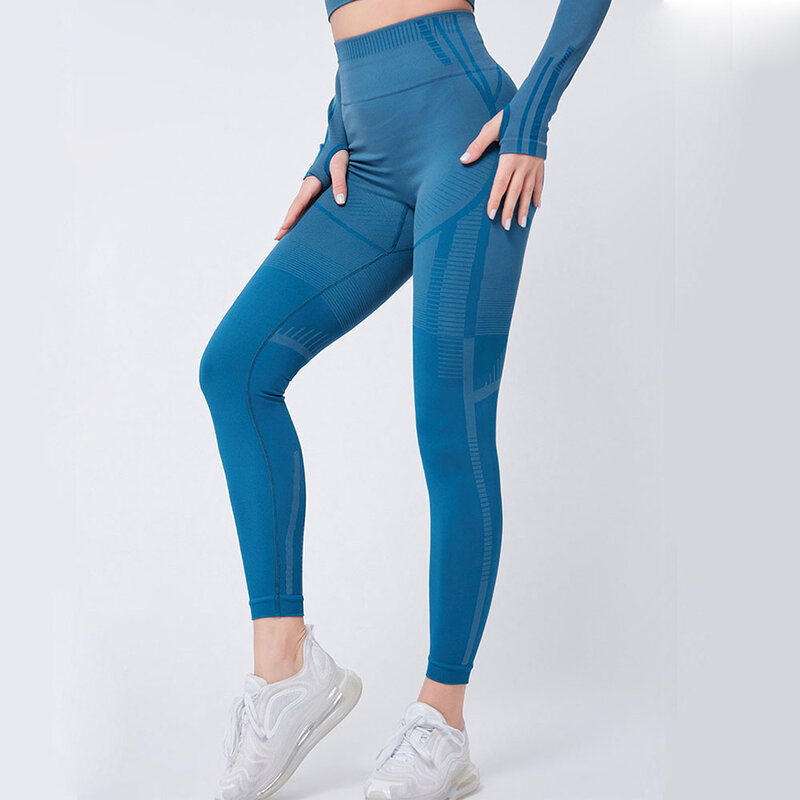 Celana Yoga Pinggang Tinggi Celana Olahraga Wanita Celana Ketat Pinggul Push Up Pakaian Olahraga Kebugaran untuk Wanita Legging Mulus Celana Latihan Femme