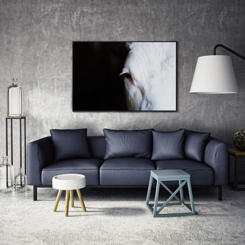 Lukisan Minyak Pemandangan Hewan Lukisan Kanvas Seni Pentium Kuda Putih Lukisan Hadiah Lukisan Ruang Tamu Kantor Dekorasi Rumah Mural