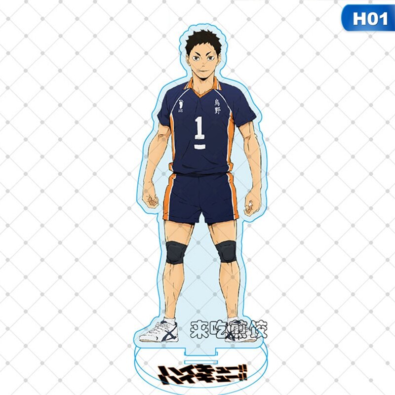 Anime haikyuu! Suporte de mesa acrílico figuras modelos voleibol adolescentes figuras suporte de placa modelo placa decoração presente 15cm