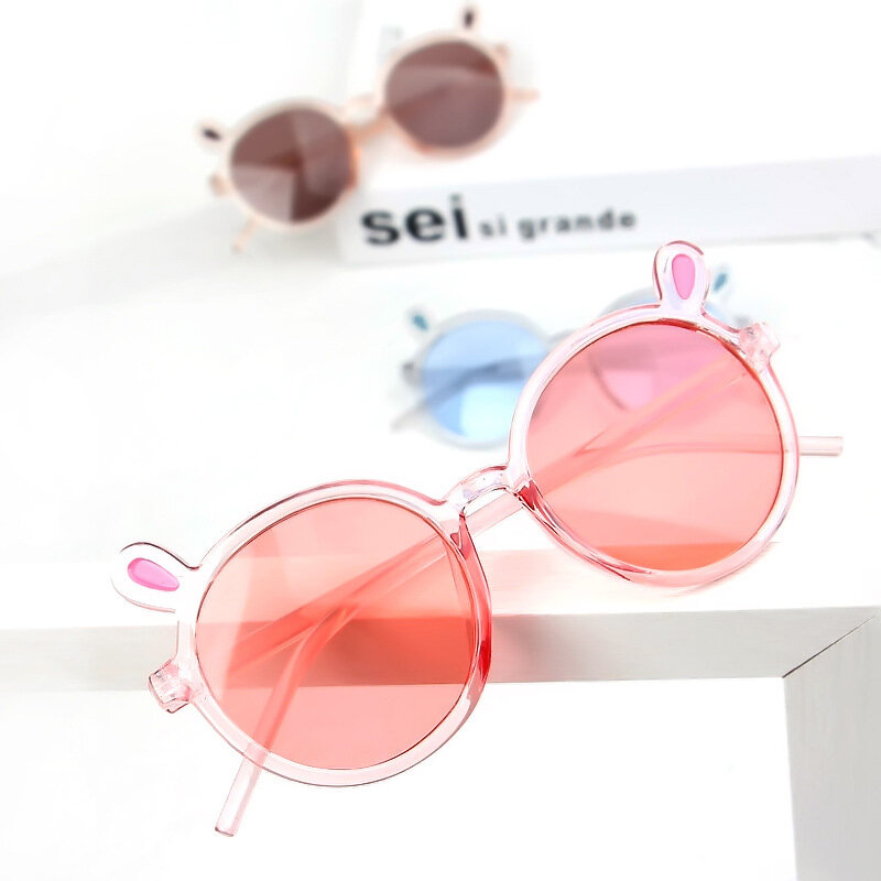 Śliczne dzieci dziewczyny chłopcy okulary przeciwsłoneczne ochrona UV okrągłe okulary przeciwsłoneczne ze stylowym dla chłopców dziewcząt lato