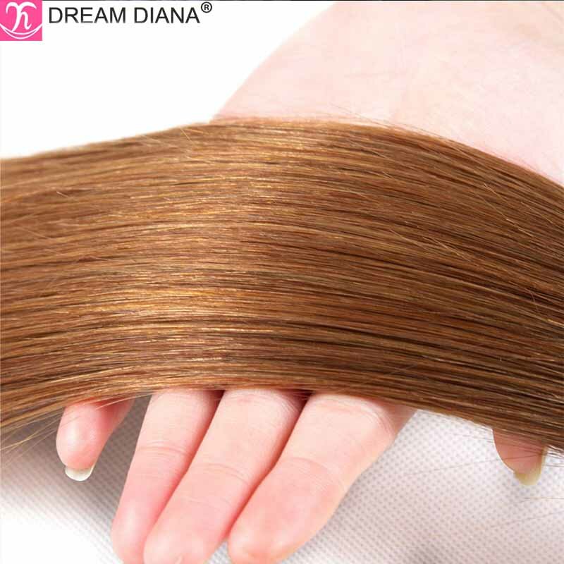 Dreamdiana ombre brasileiro em linha reta 1 pacote 100 grama 2 tonificado loira ombre cabelo 30 Polegada pacotes osso extensões de cabelo reto