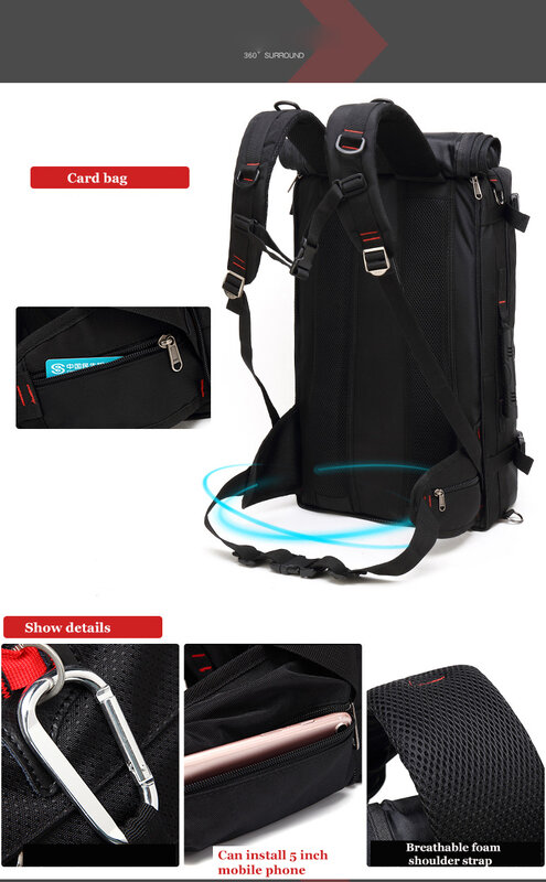 INFEYLAY-mochila multifuncional para hombre y mujer, morral de viaje de negocios, para senderismo, portátil, para exteriores, 40L/50L/60L