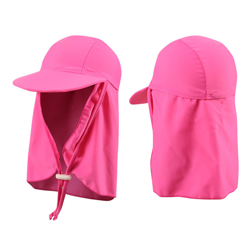 5-12Y dzieci chłopcy dziewczęta kapelusz przeciwsłoneczny nowy 2020 dzieci czepki kąpielowe głowa ochrona szyi czapki Spf 50 + czepek kąpielowy dla chłopca dziewczyna G-jx13