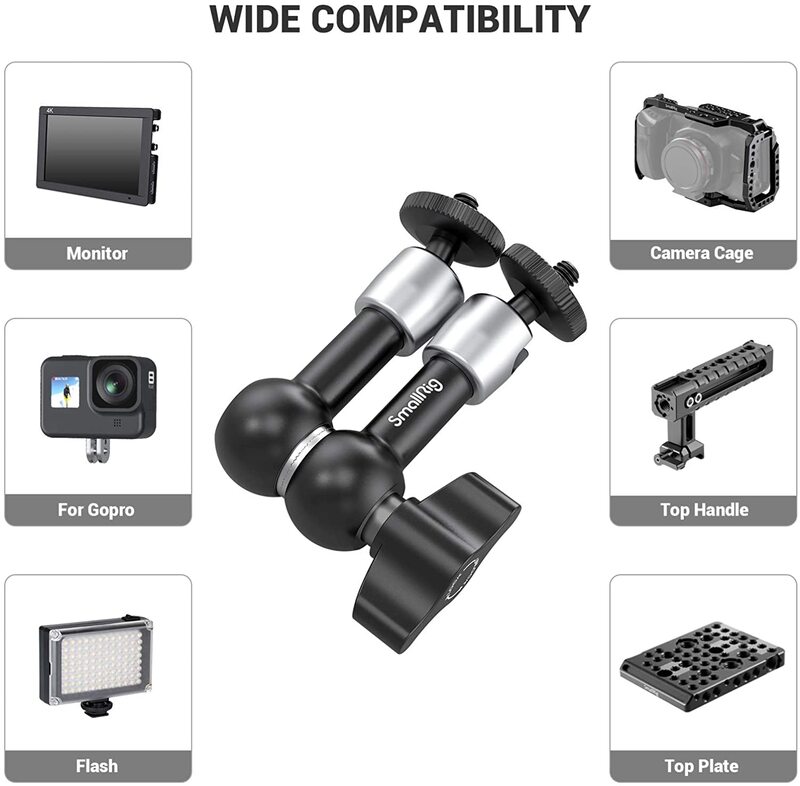 Smallrig dslr câmera ajustável braço mágico 5.5 polegadas arm articulando característica com 1/4 thread para monitor lcd suporte 2065