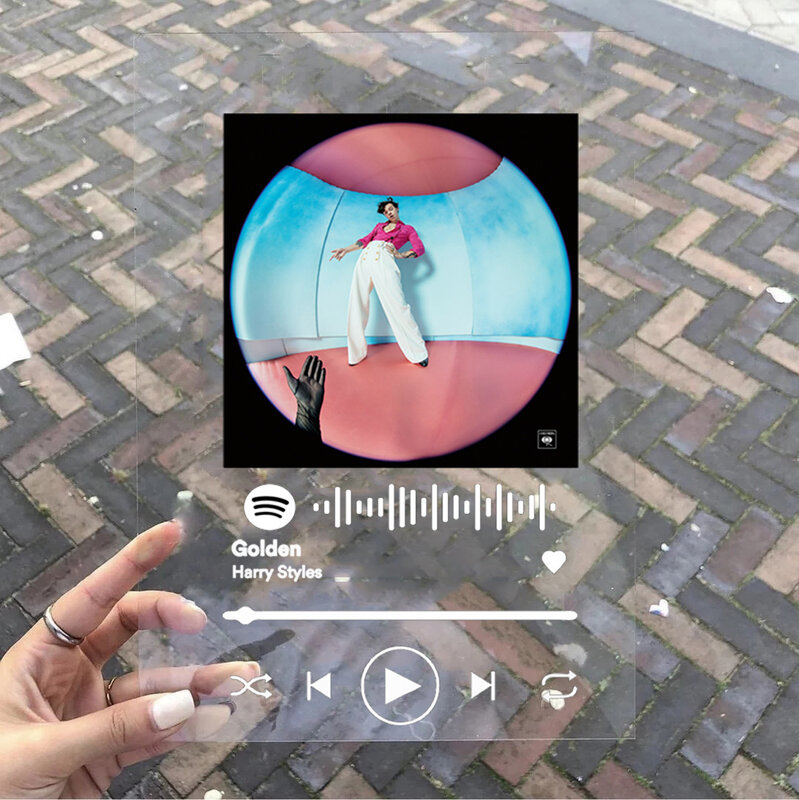 Kustom Kode Spotify Akrilik Musik Papan Spotify Kaca Foto Pribadi Gaya Pasangan Akrilik Ulang Tahun Album Foto Plakat