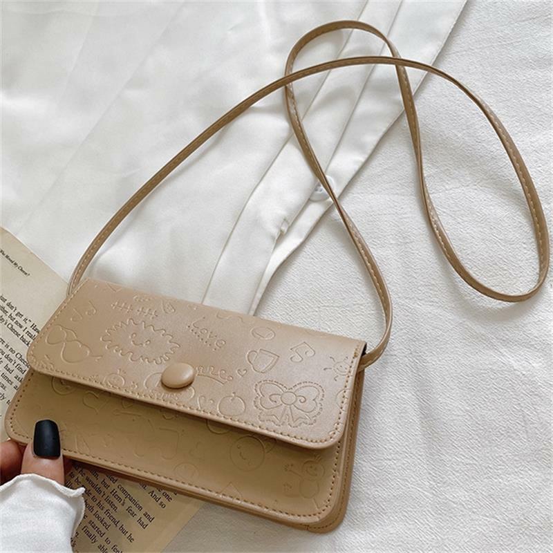 Женская Мини простая модная сумка-мессенджер на одно плечо из искусственной кожи Маленькая квадратная сумка в стиле ретро однотонная униве...