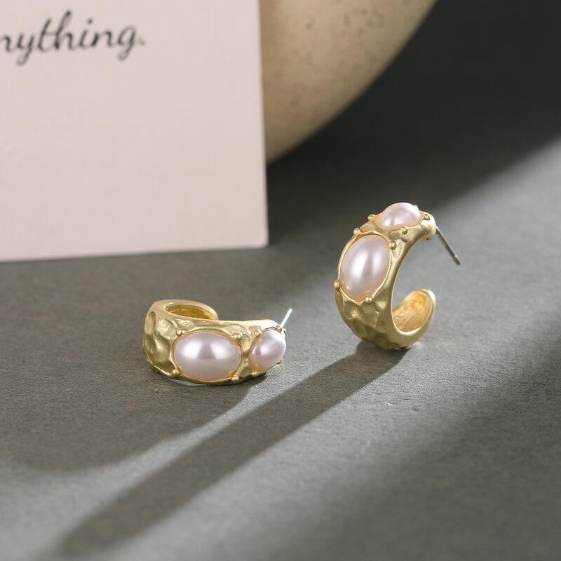 FNIO 2021 nowy koreański perłowy stadniny kolczyki dla kobiet prosty kolczyk moda Ear Stud biżuteria prezent ślubny