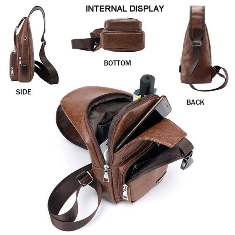 Модная мужская кожаная сумка-слинг, нагрудная сумка через плечо, Байкерская сумка, Мужские портфели, распродажа